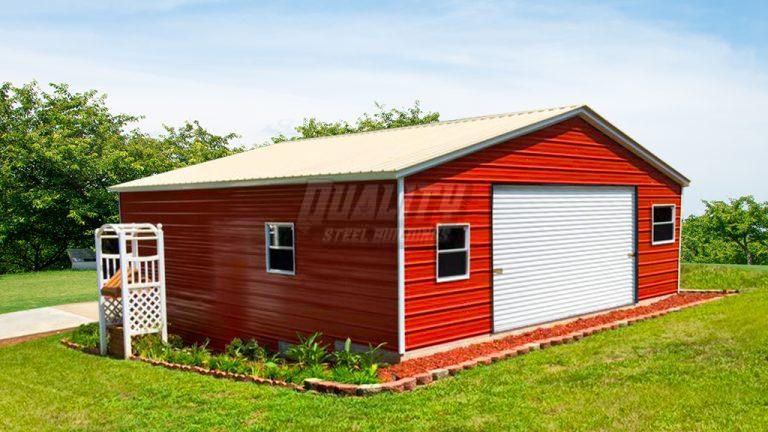 24X26 vertical roof metal garage